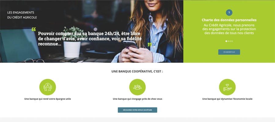 capture d'écran crédit agricole banque