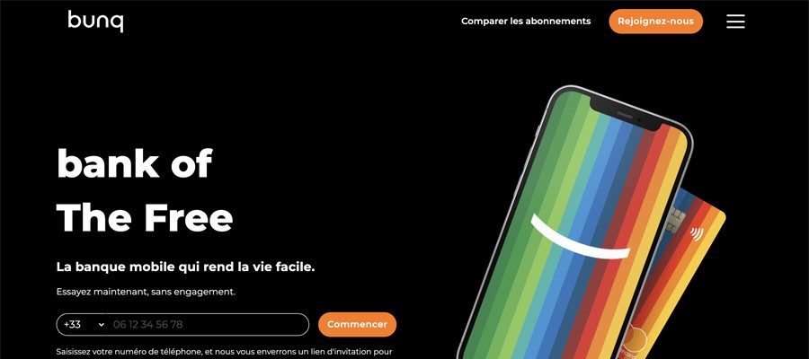 Page d'accueil de bunq.com