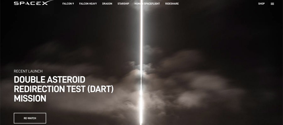 screenshot spacex interface