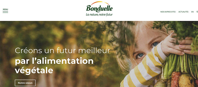 Page d'acceuil de bonduelle.com