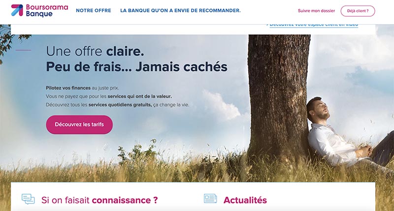 capture d'écran boursorama website