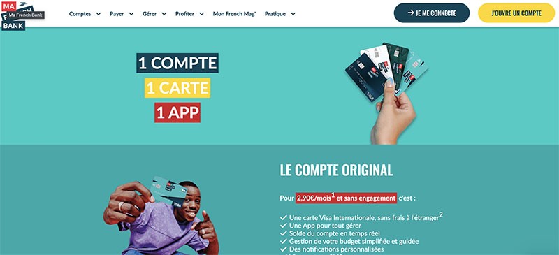 capture d'écran website ma french bank