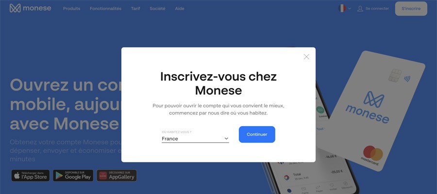 ouvrir un compte chez monese
