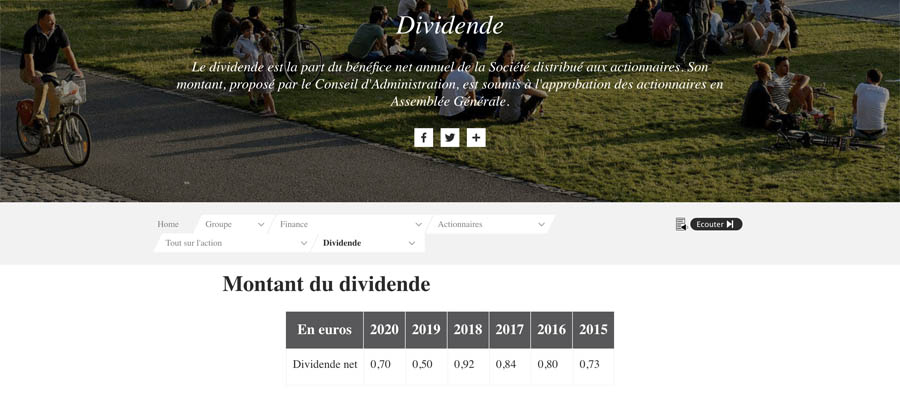 capture d’écran veolia dividende
