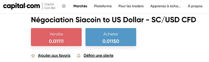 capture de ecran siacoin sc usd cfd