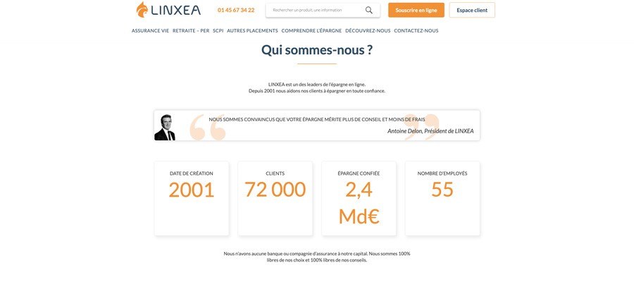 capture d’écran linxea la sécurité