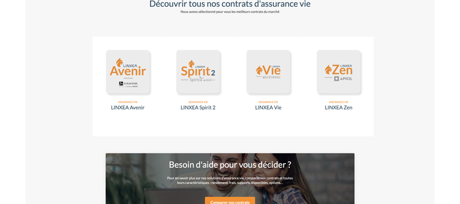 capture d’écran linxea les services