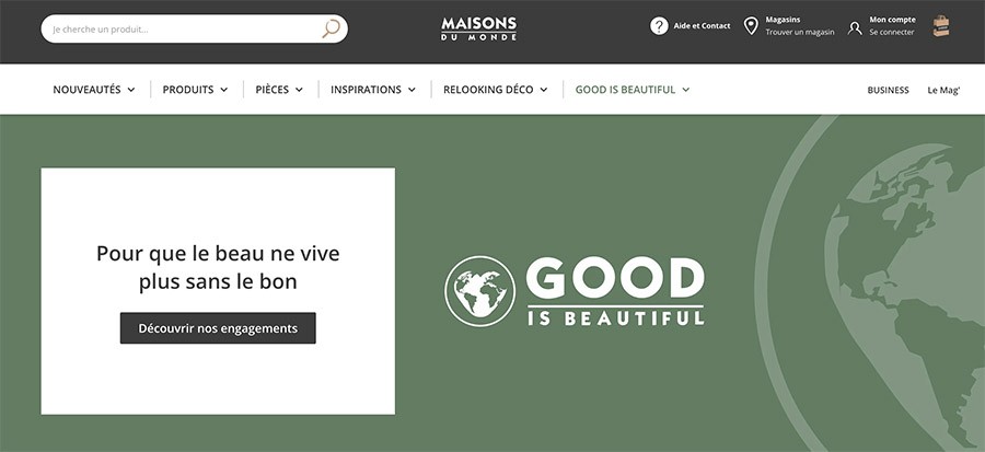 capture d'écran de maisons du monde accuciel