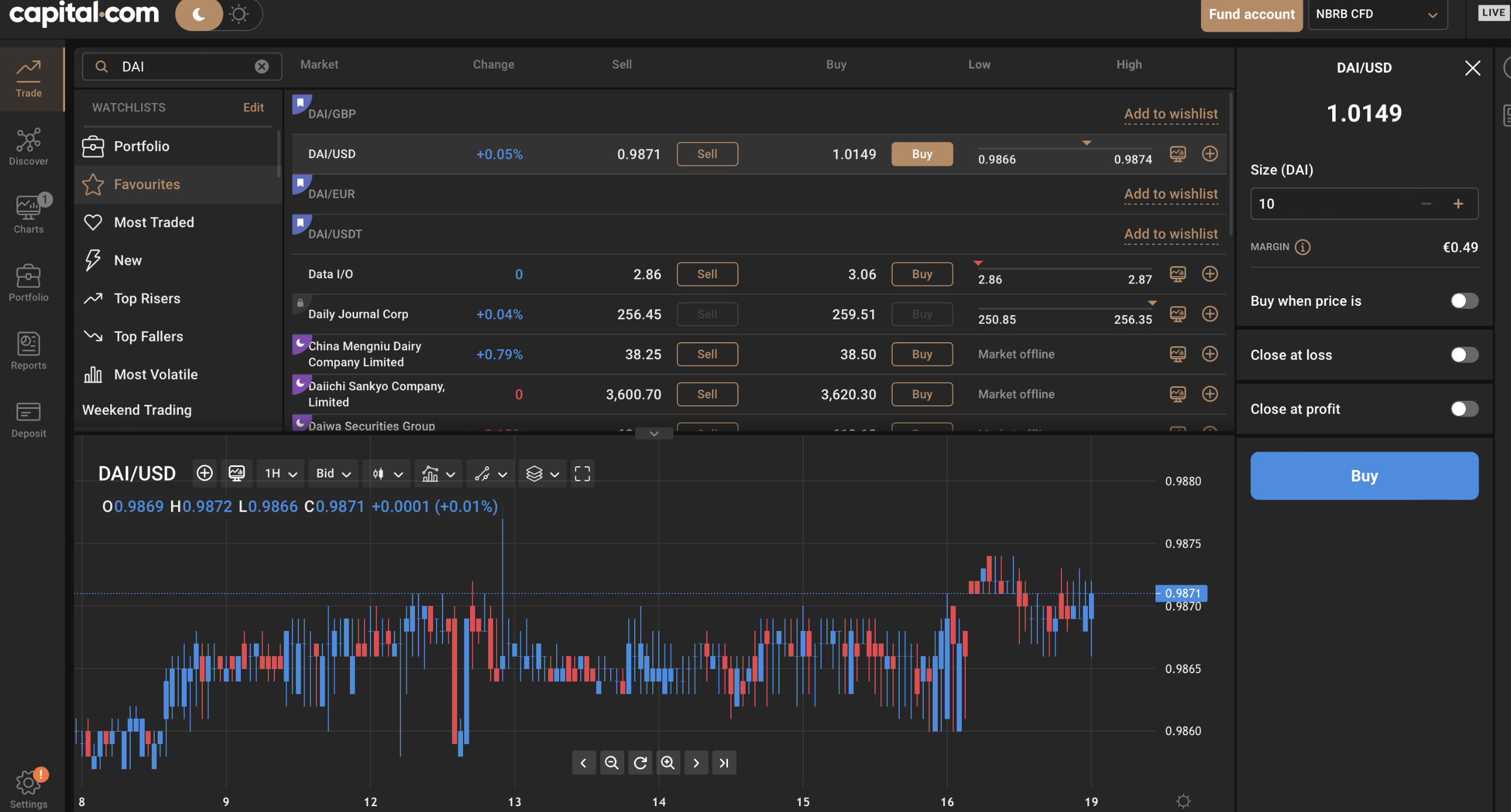 acheter de la crypto DAI sur capital.com