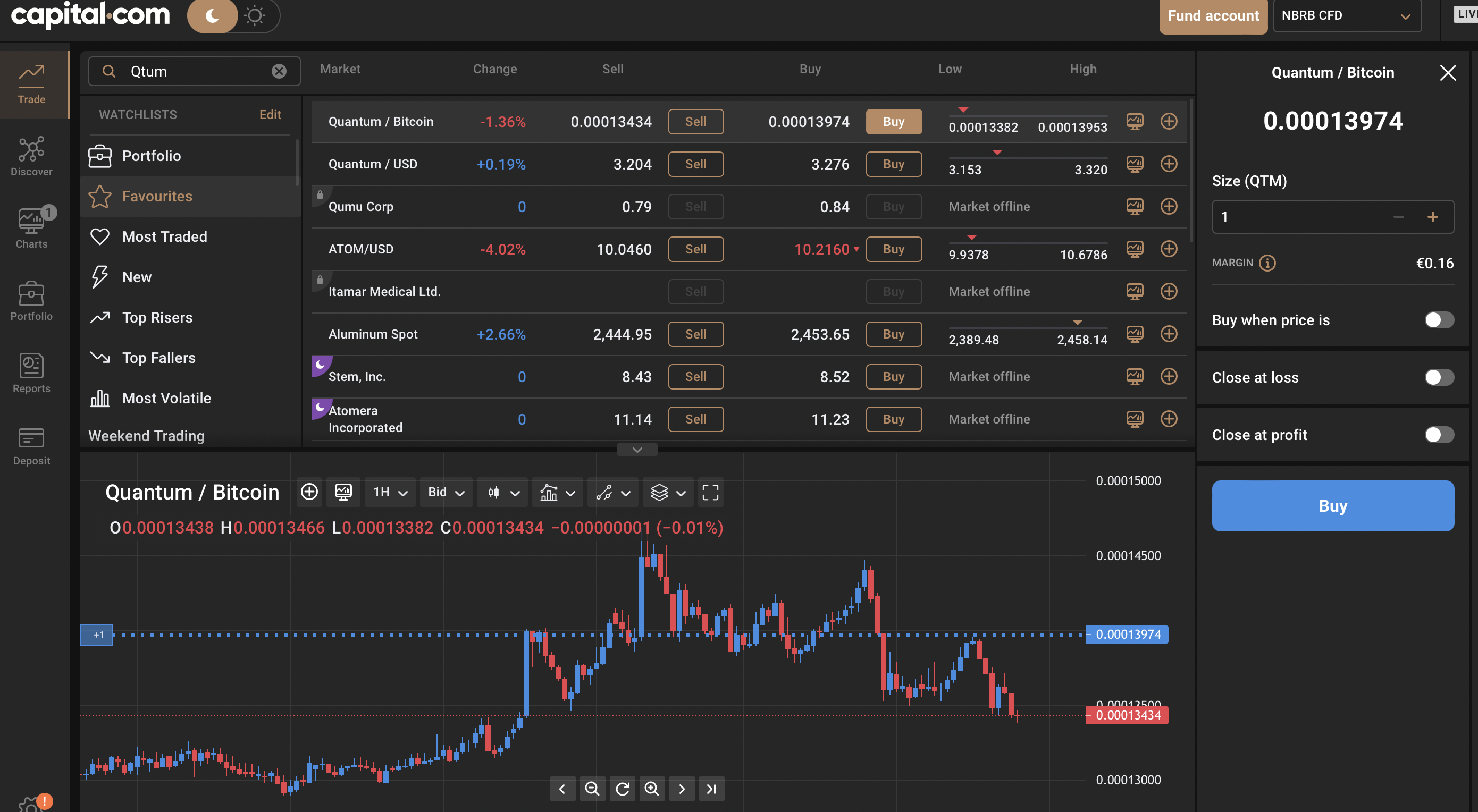 acheter du Qtum sur capital.com