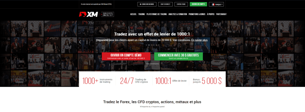 XM page d'accueil